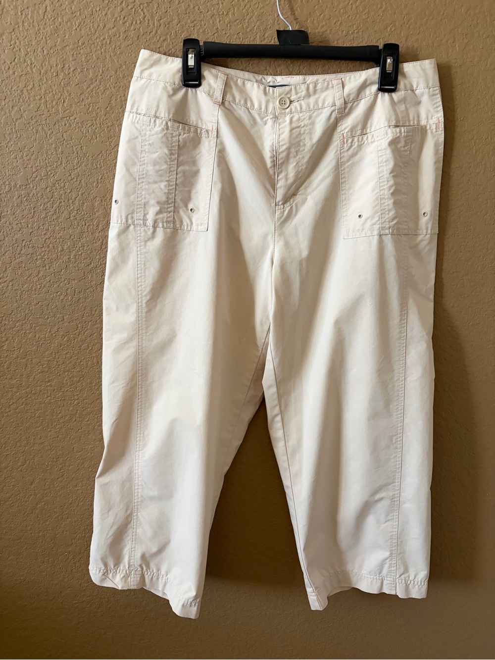 French Cuff Khaki Cropped Utility Pants